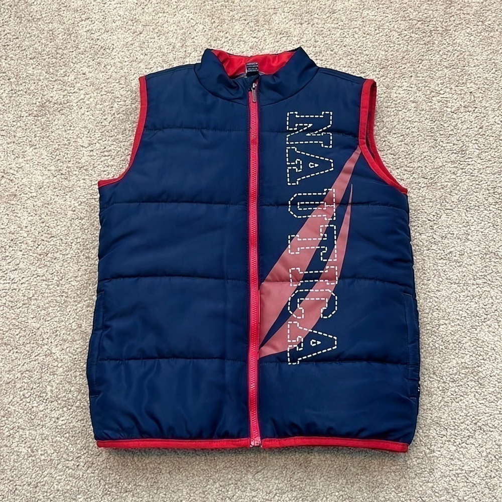 Nautica Blue and Red Puffer Vest
